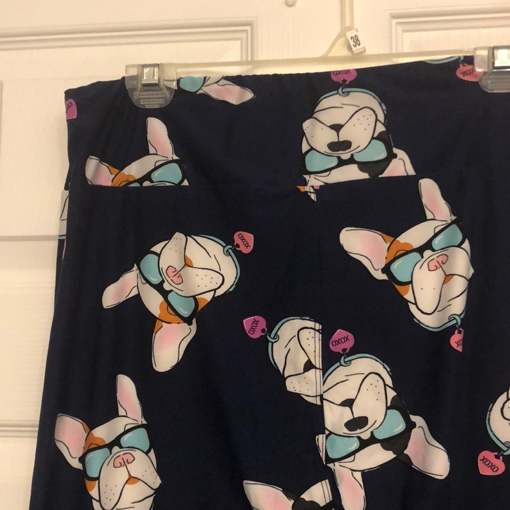 NWOT - Navy Dog Lularoe Leggings - TC2
